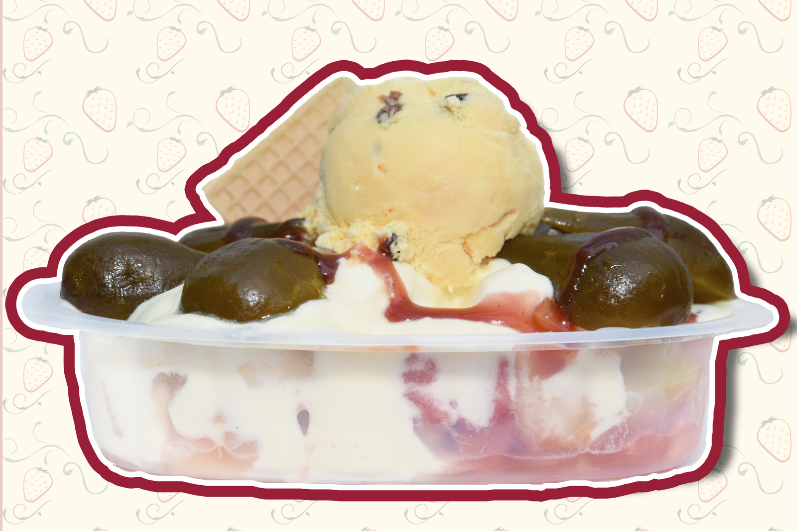 Ensalada especial con helado y breva