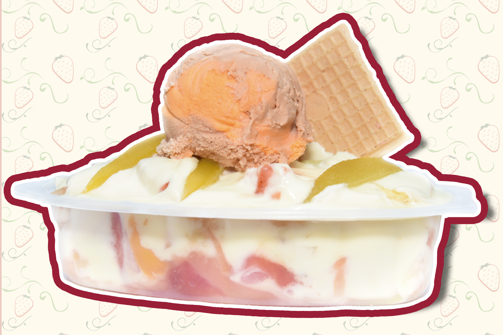 Ensalada especial con papayuela y helado
