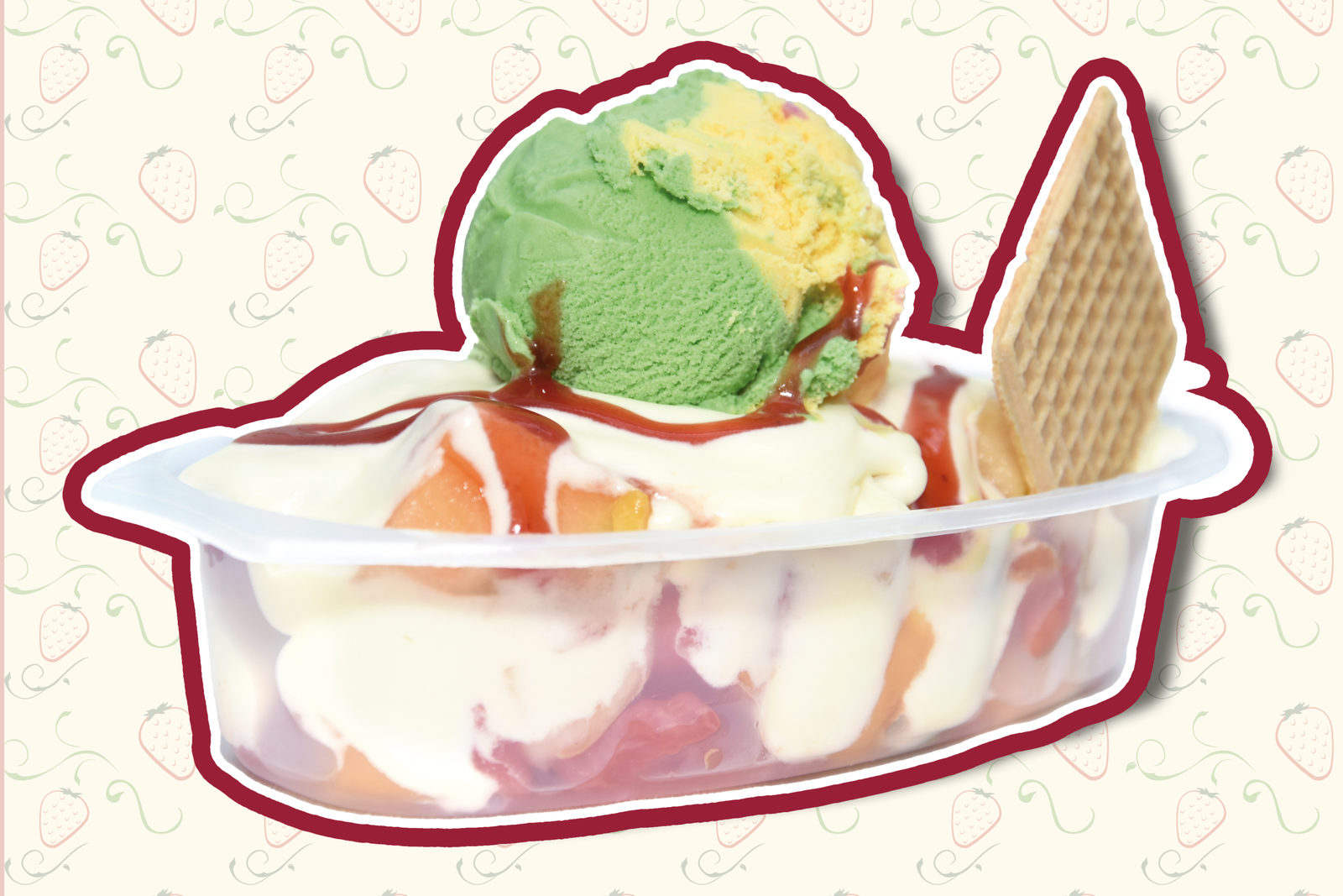 Ensalada sencilla con helado